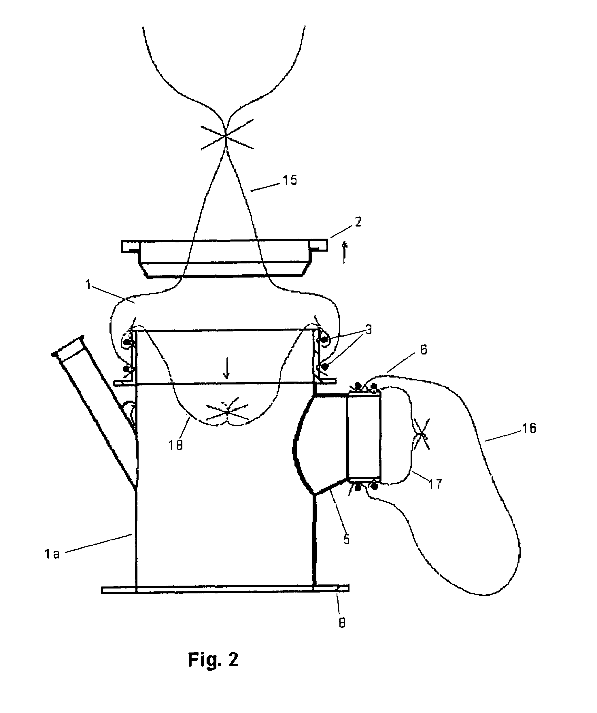 Liner connecting device and liner filling device