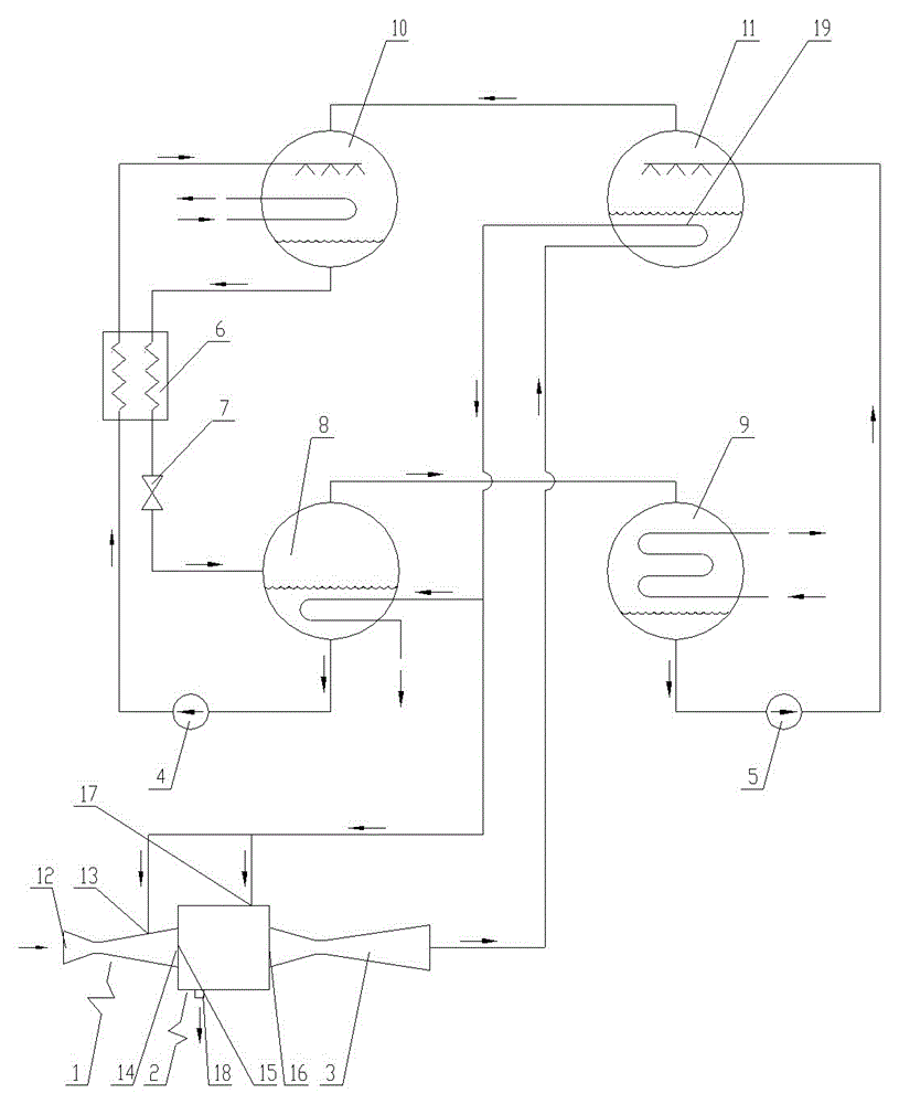 An absorption heat pump with a steam nozzle