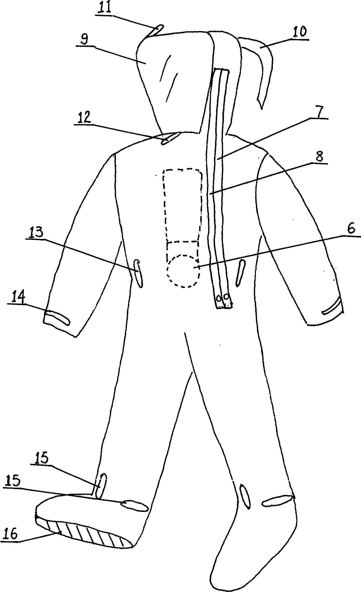Enclosed integrated protective garment