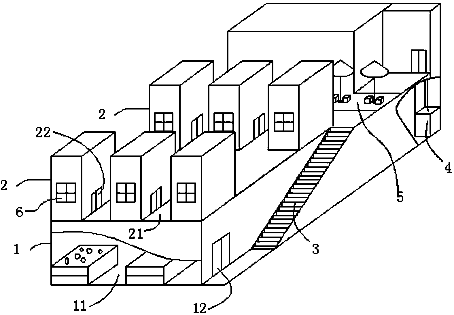 Energy-saving efficiency-raised commercial building structure