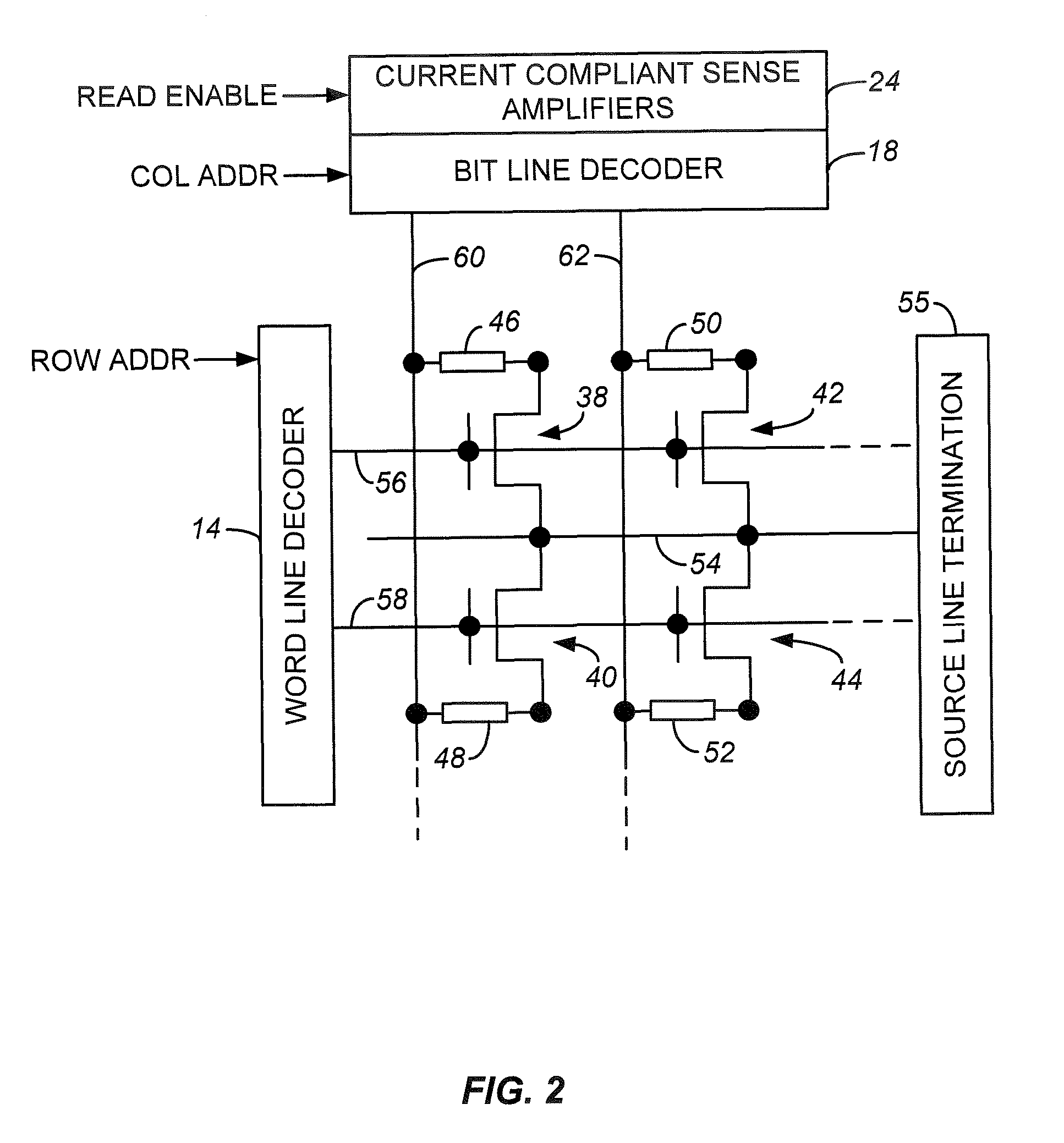 Memory structure with reduced-size memory element between memory material portions