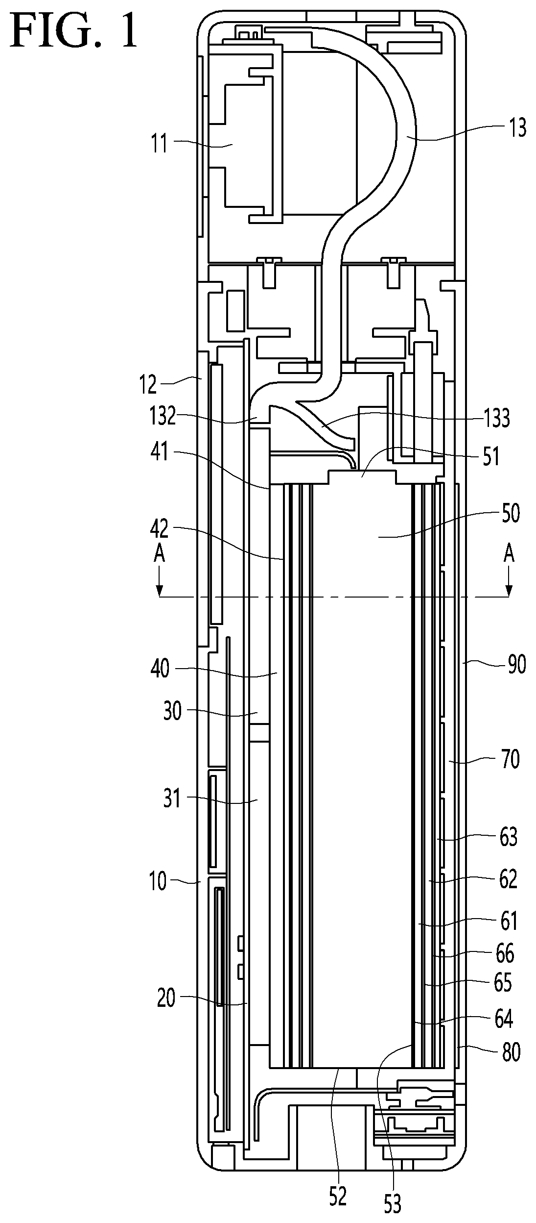 Electronic device with cylindrical battery