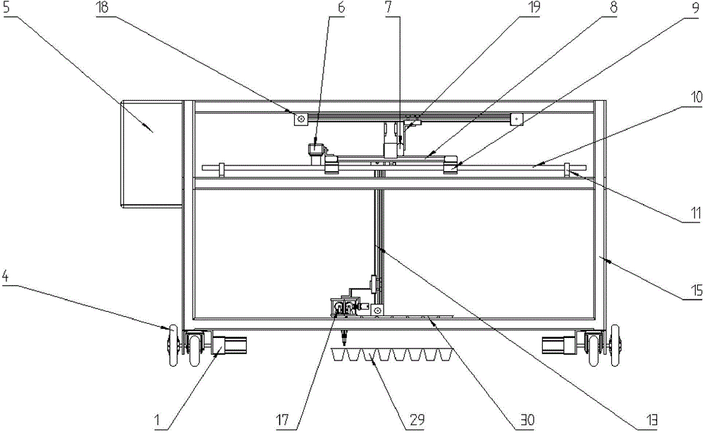 Mechanical operation device for automatically filling gaps with seedlings