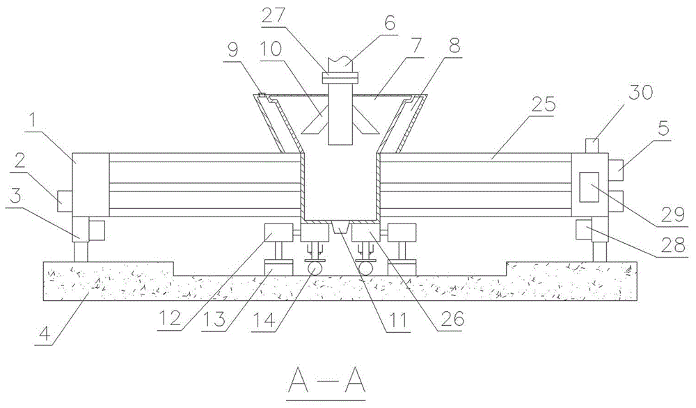 Automatic deviation-rectifying concrete road spreading and road marking machine