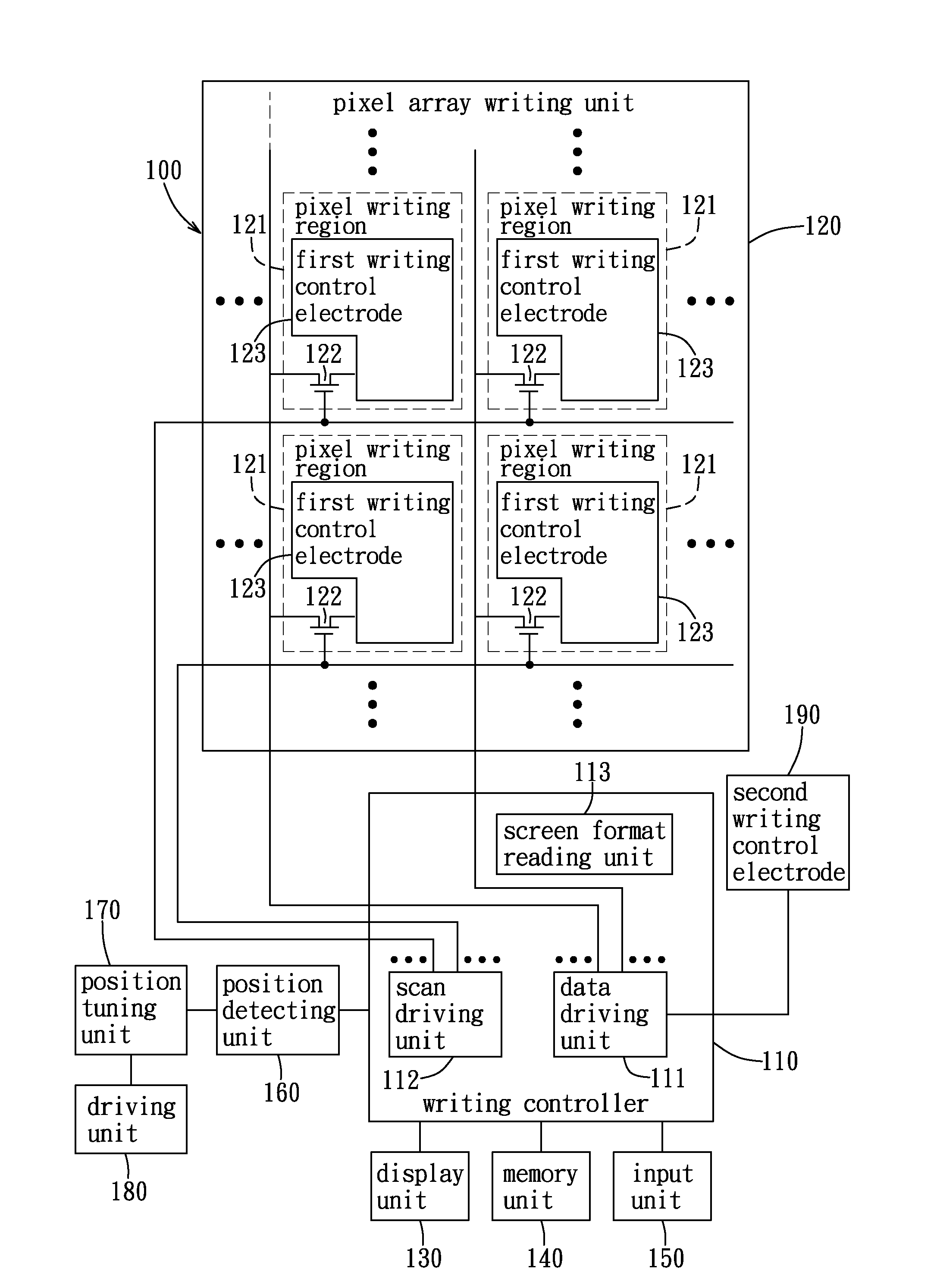 Writing apparatus for an electronic paper