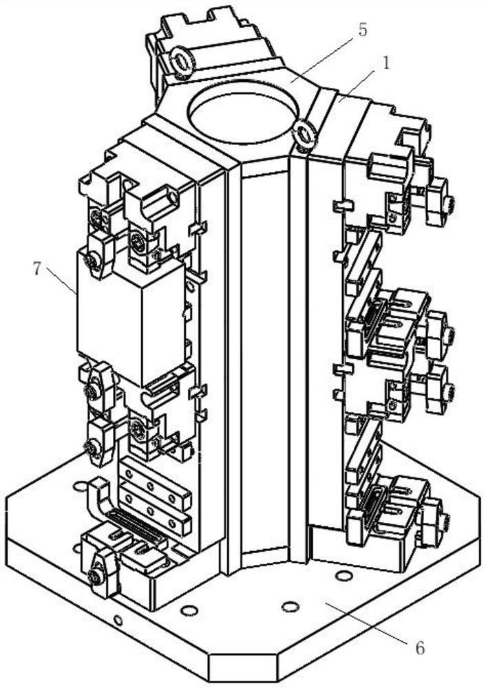 Clamp for machining hydraulic valve block datum plane