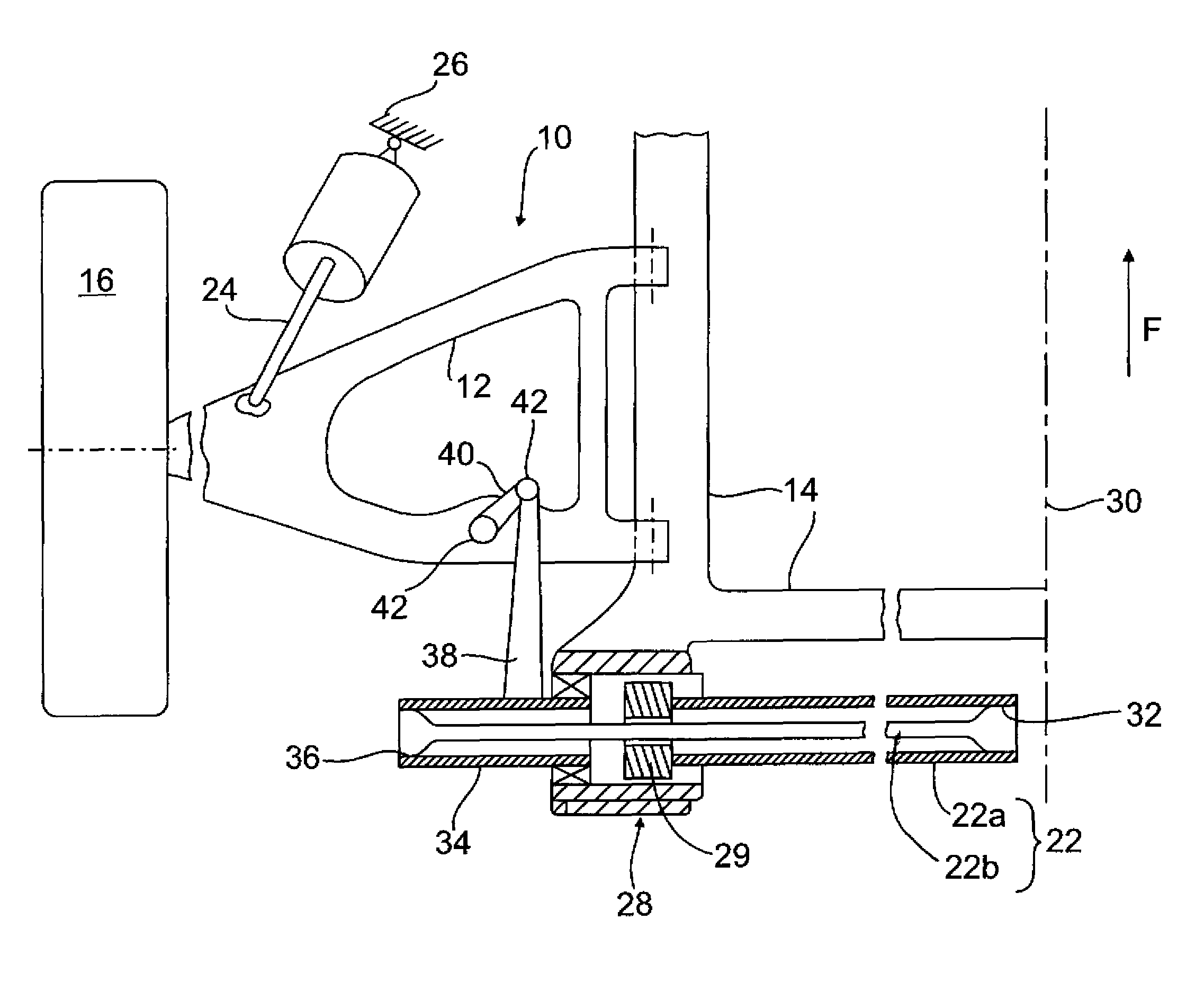 Suspension arrangement for a wheel suspension of a motor vehicle
