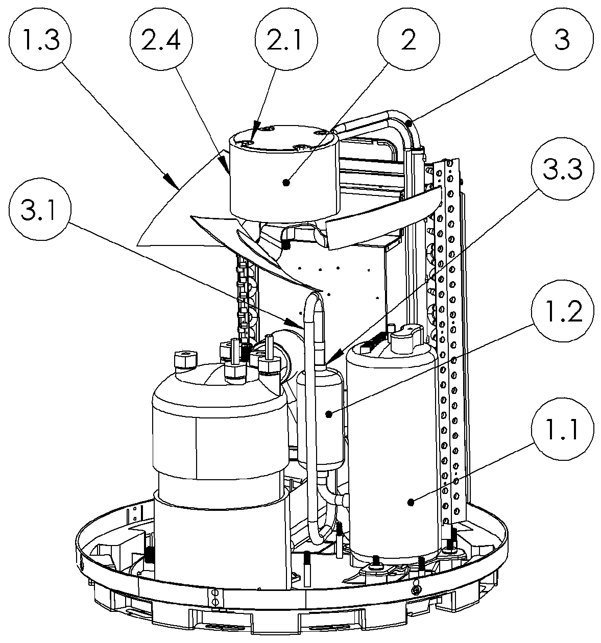 Intelligent air source heat pump efficiently using motor heat