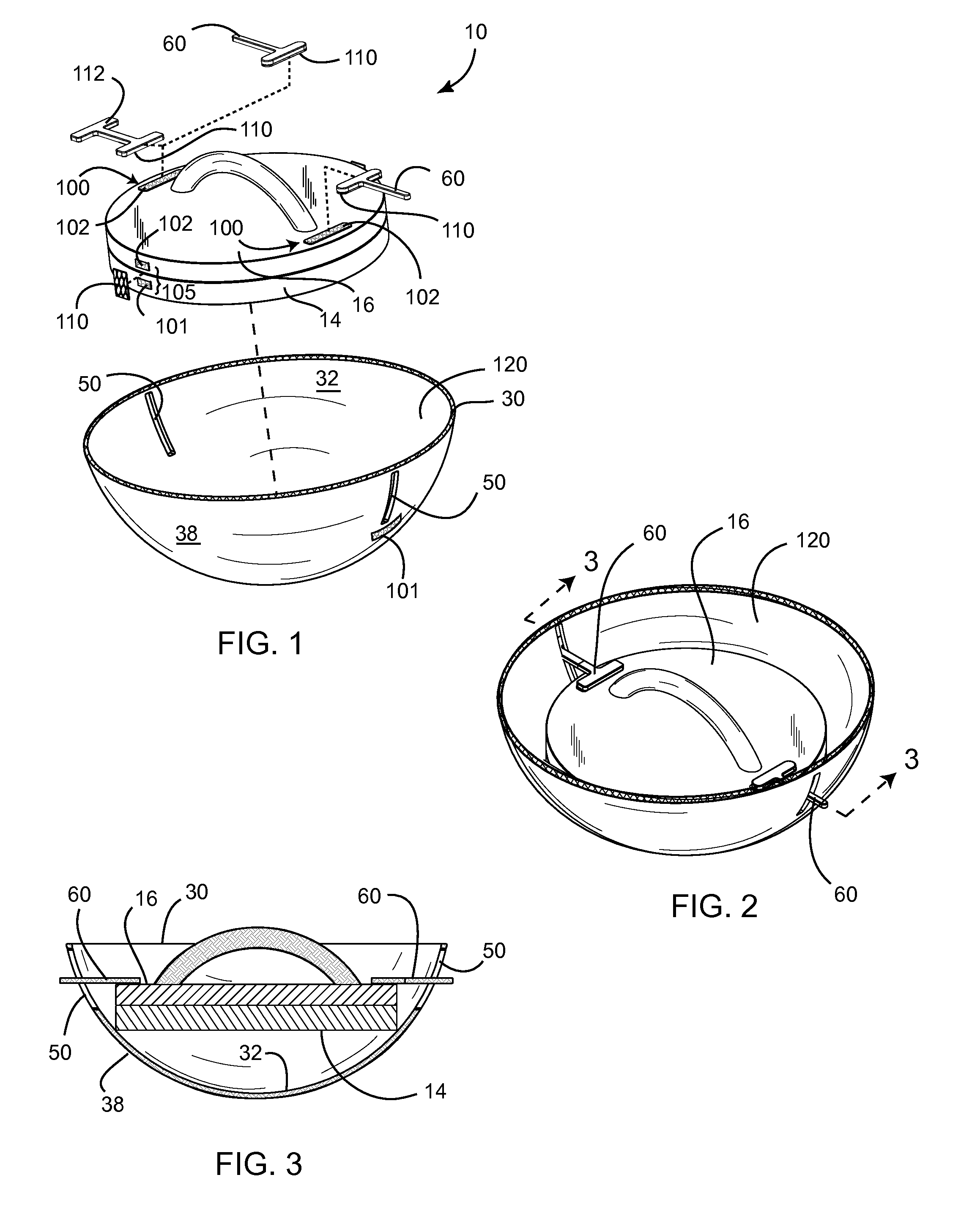 Convex shell for push-up handle