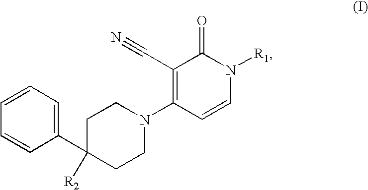 3-cyano-4-(4-phenyl-piperidin-1-yl)-pyridin-2-one derivatives