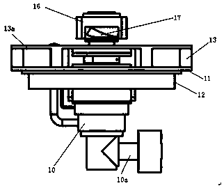 Blockage clearing machine with scraper rotating surface parallel to wall of polyhedral bin