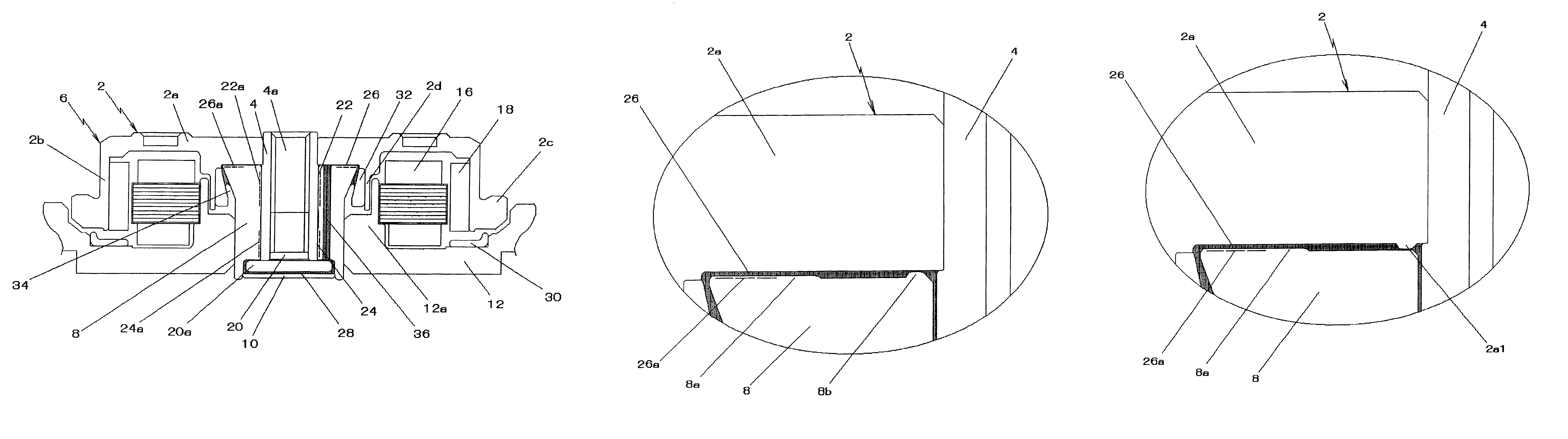 Disk drive spindle motor with radial inward thrust area annular protruding portion and bearing member communicating passage