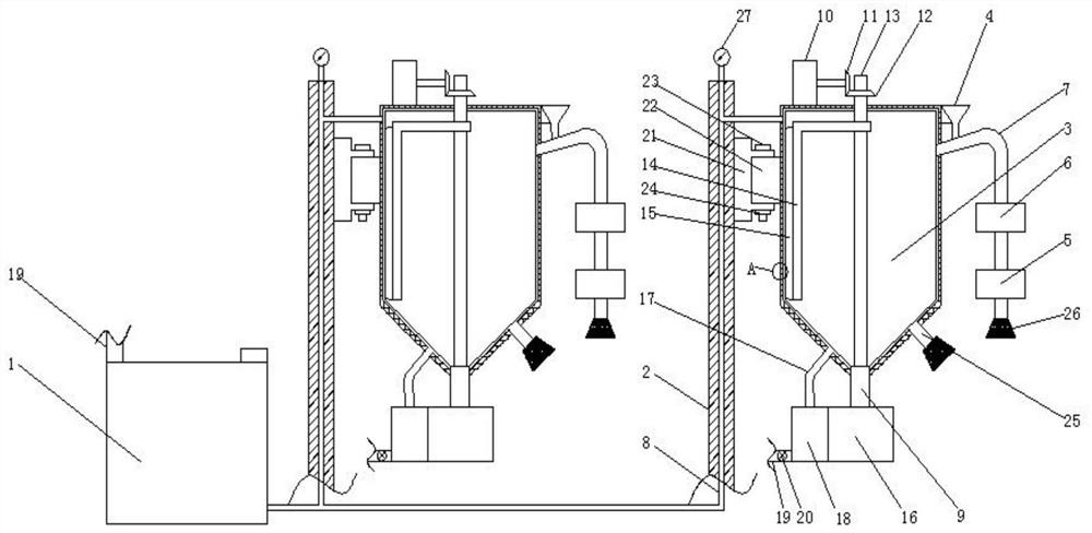 Device for disinfecting doxycycline hydrochloride soluble powder before filling