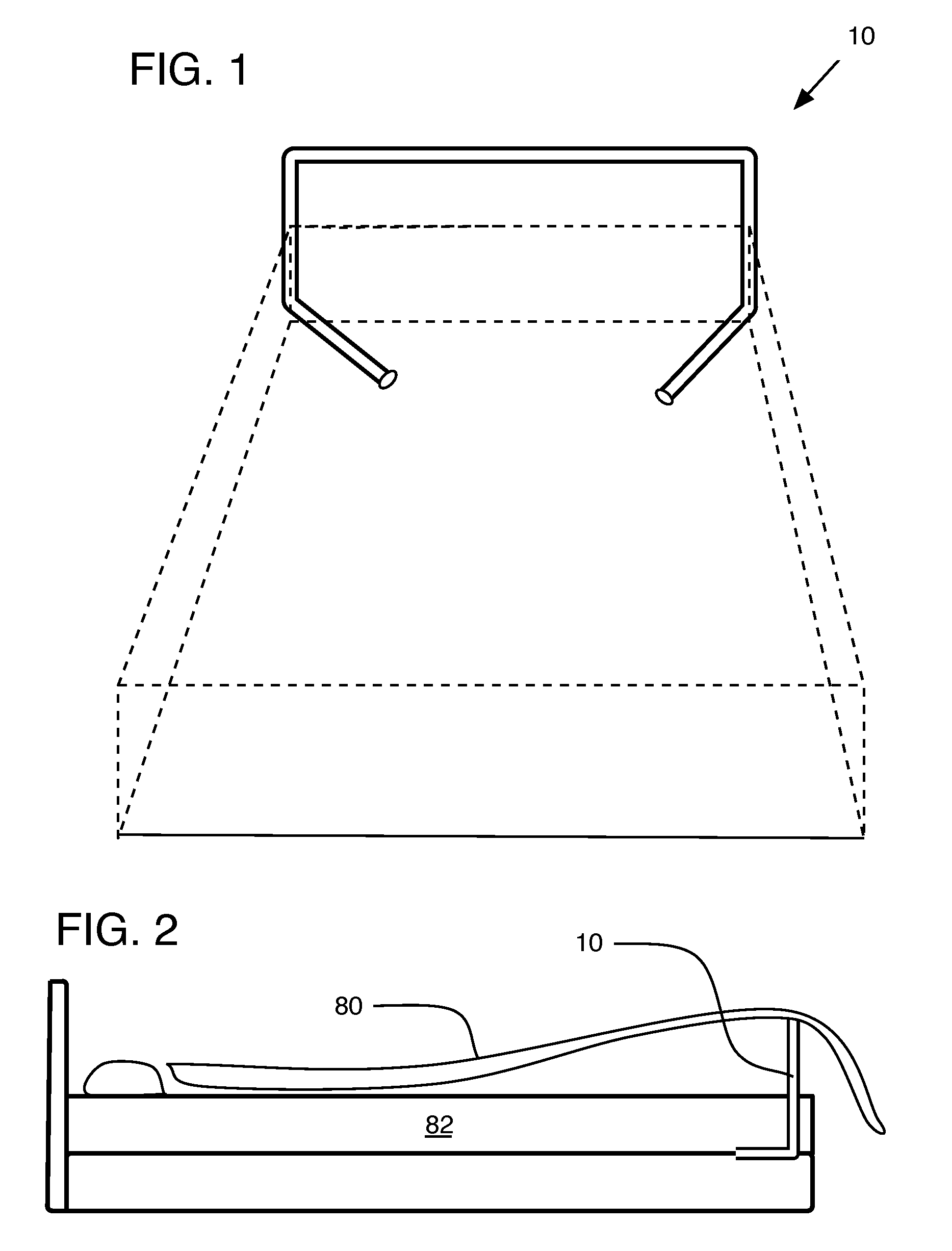 Support frame for elevating a bed covering
