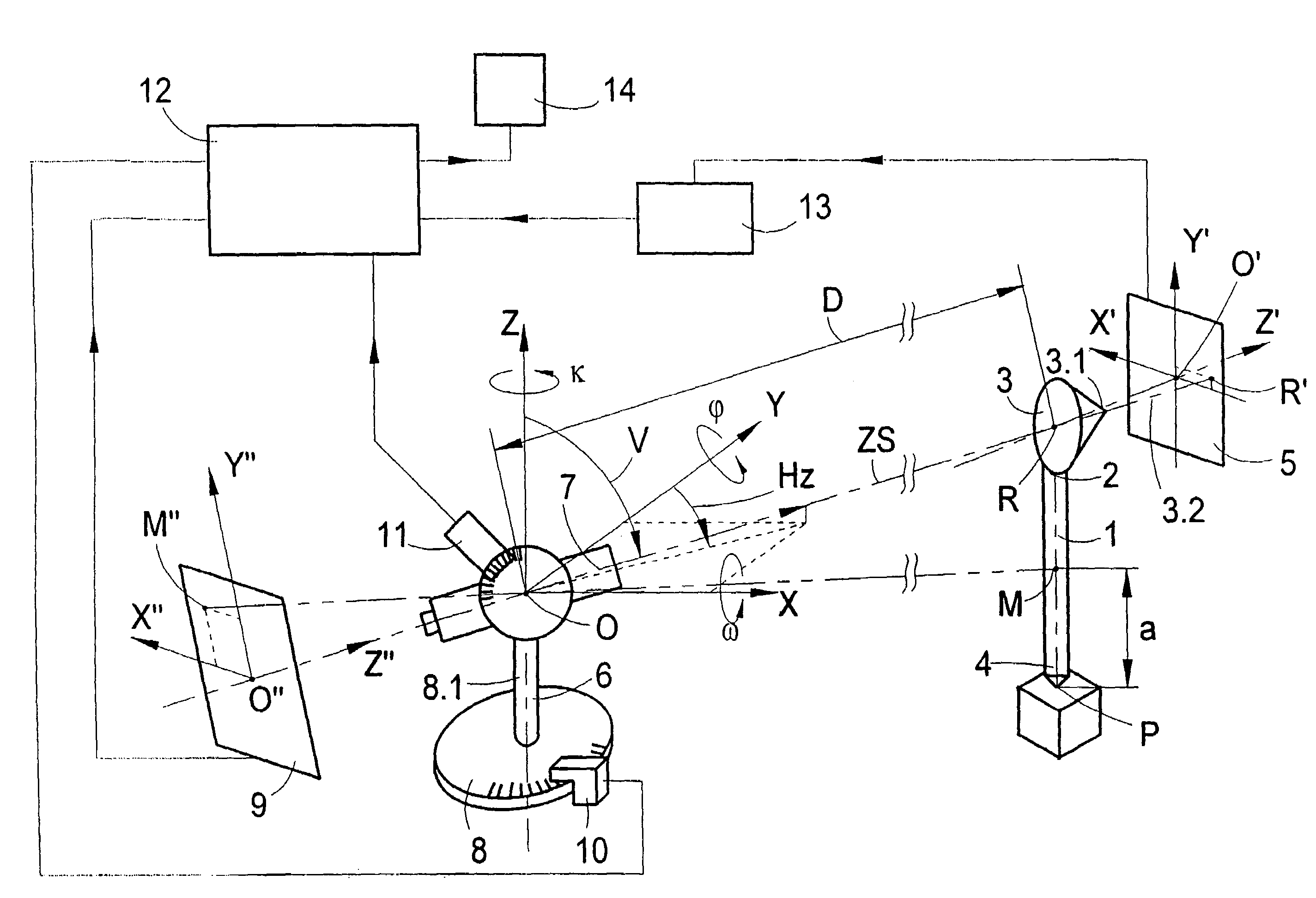 Method for determining the spatial location and position of a reflector rod in relation to a marked ground point