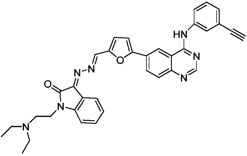 Isatin derivative synthesized by N-substituted isatin hybrid quinazoline compound and application of the isatin derivative in preparation of anti-tumor drugs