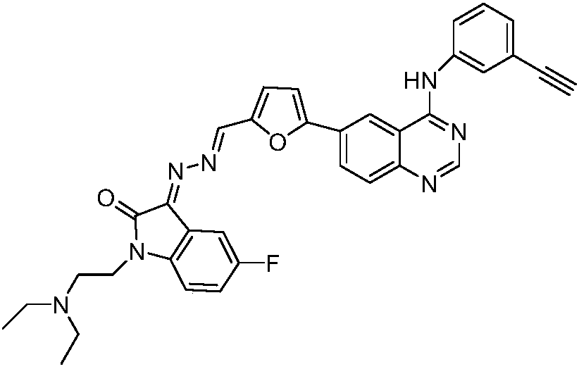 Isatin derivative synthesized by N-substituted isatin hybrid quinazoline compound and application of the isatin derivative in preparation of anti-tumor drugs