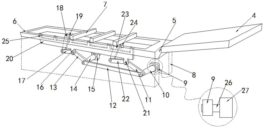A packaged product conveying device that is convenient for unloading