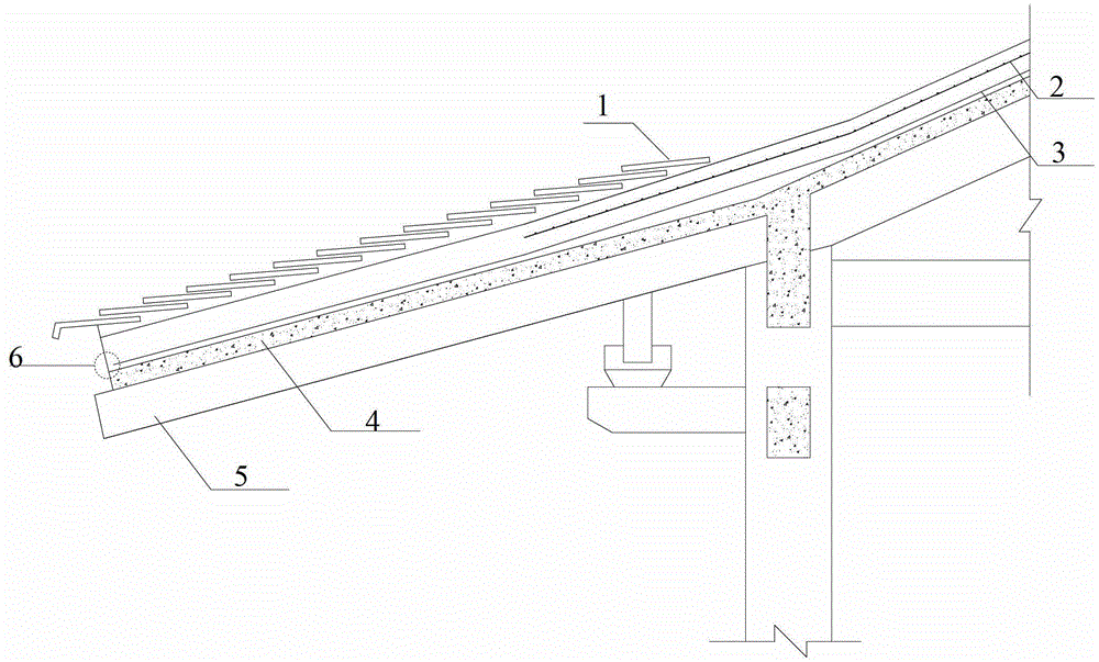 Method of crack resistance and seepage prevention for concrete roof eave edging in archaized architectures