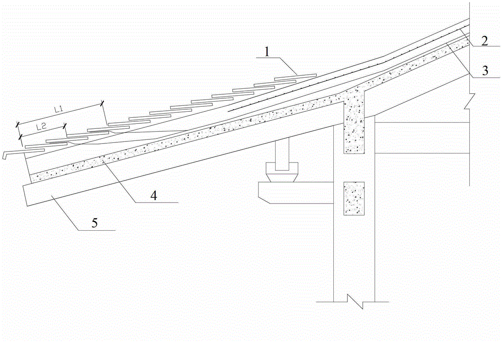 Method of crack resistance and seepage prevention for concrete roof eave edging in archaized architectures