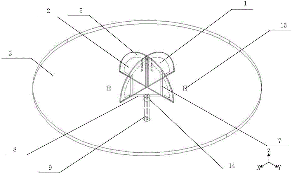 Circular polarization frequency express substation small antenna based on capacitive loading parasitic ring