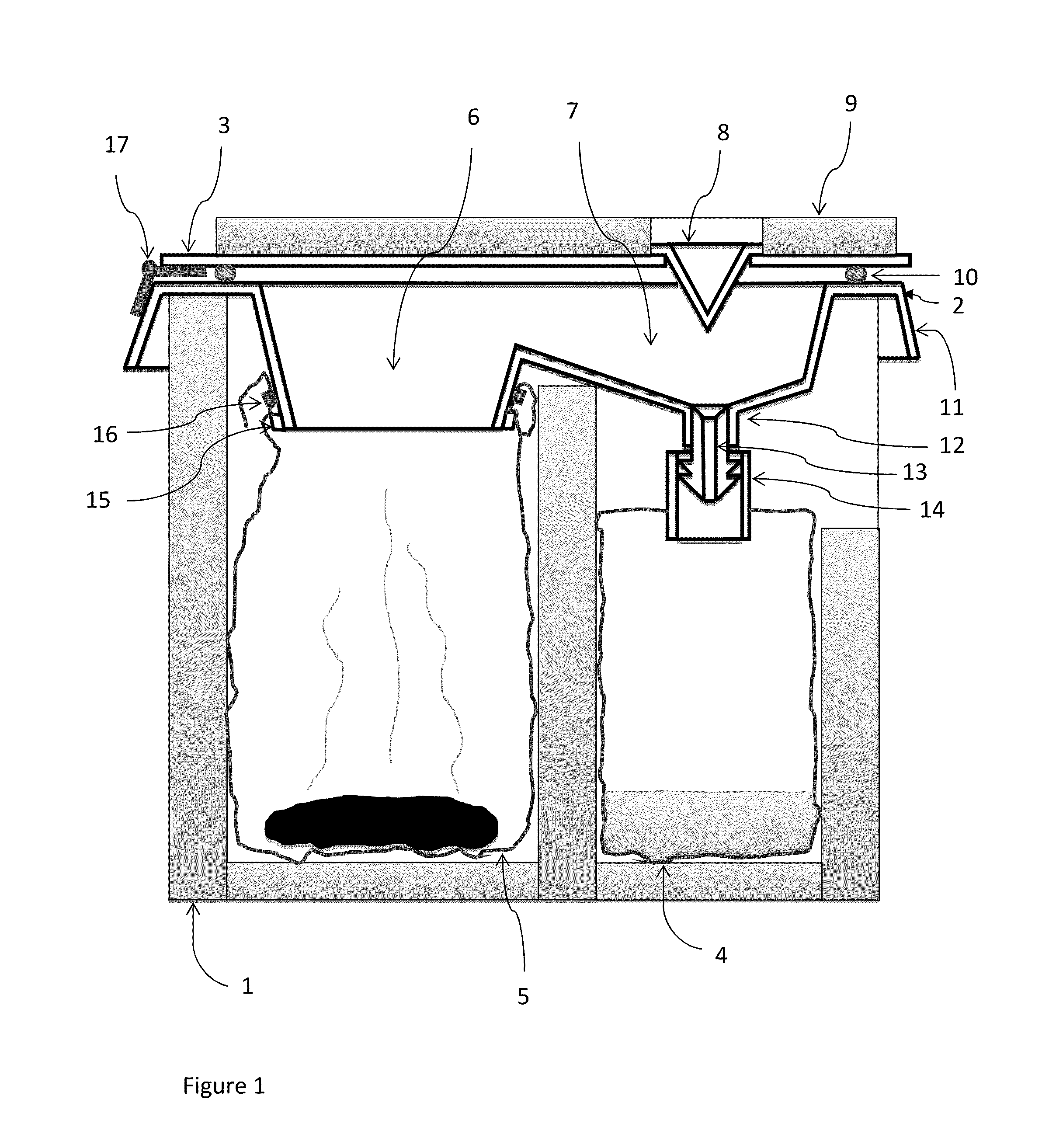 Dry Closet, Separate Receiver Toilet