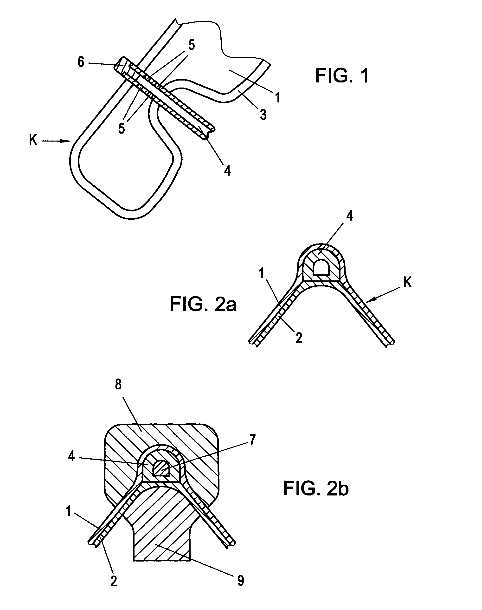 Volume-flexible body fillable with a fluid element