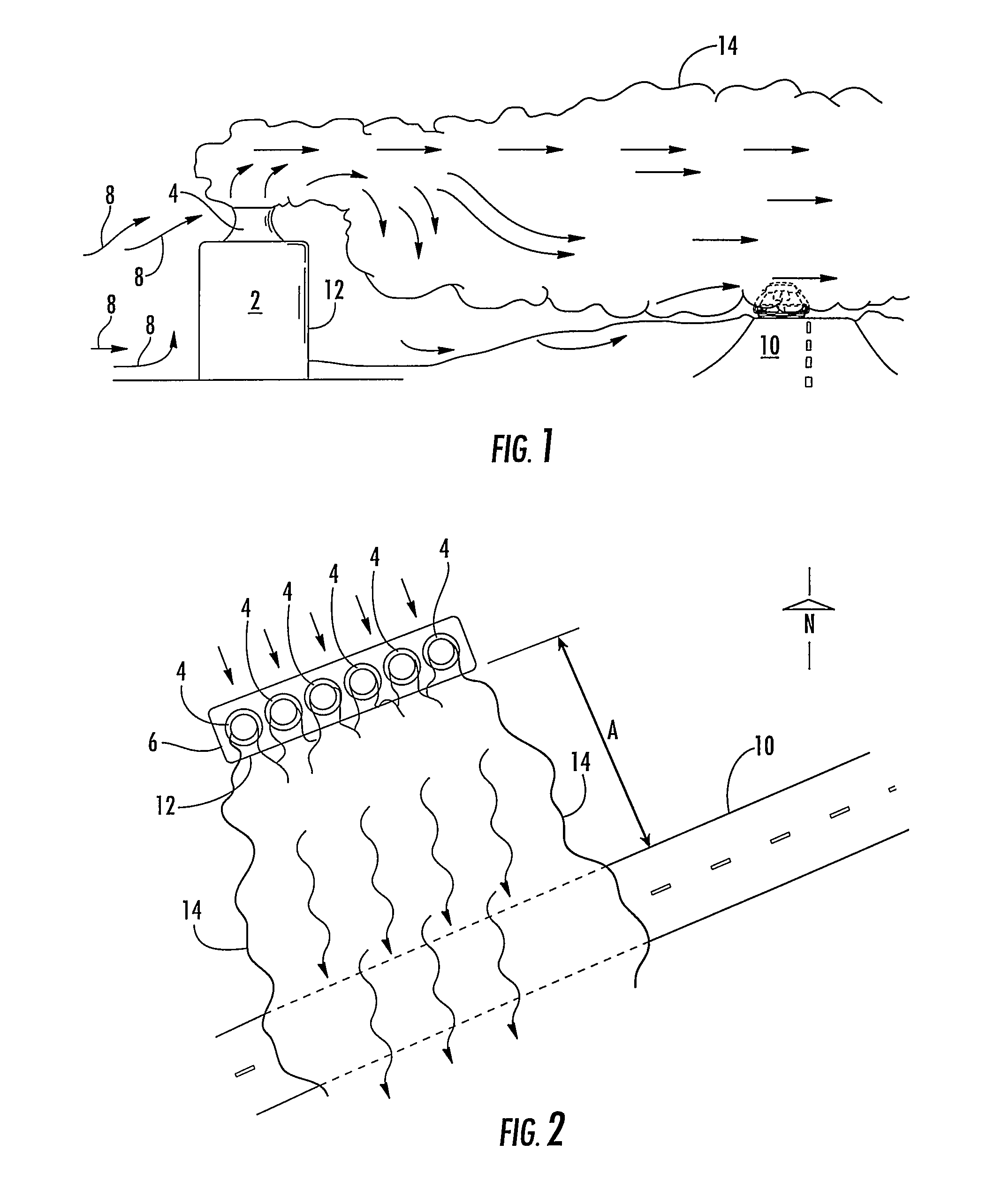Method of reducing downward flow of air currents on the lee side of exterior structures