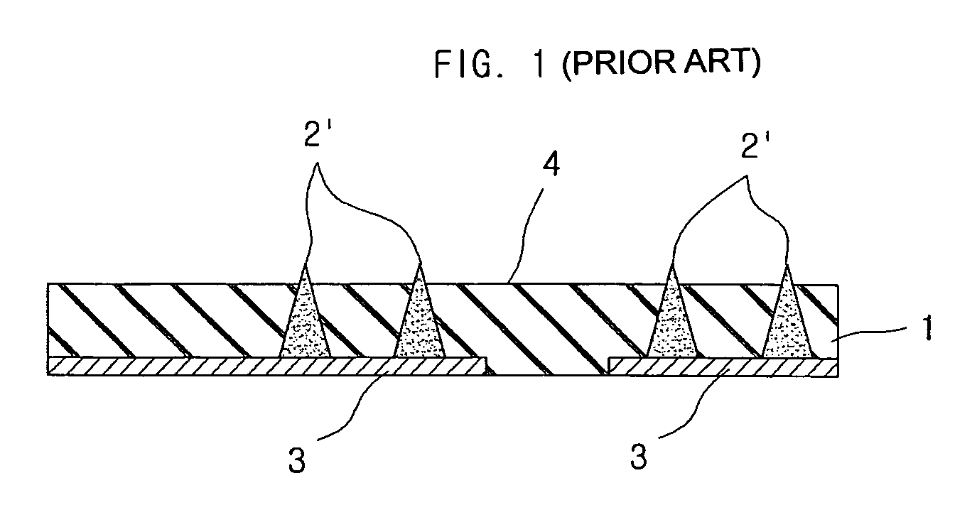 Printed circuit board using bump and method for manufacturing thereof