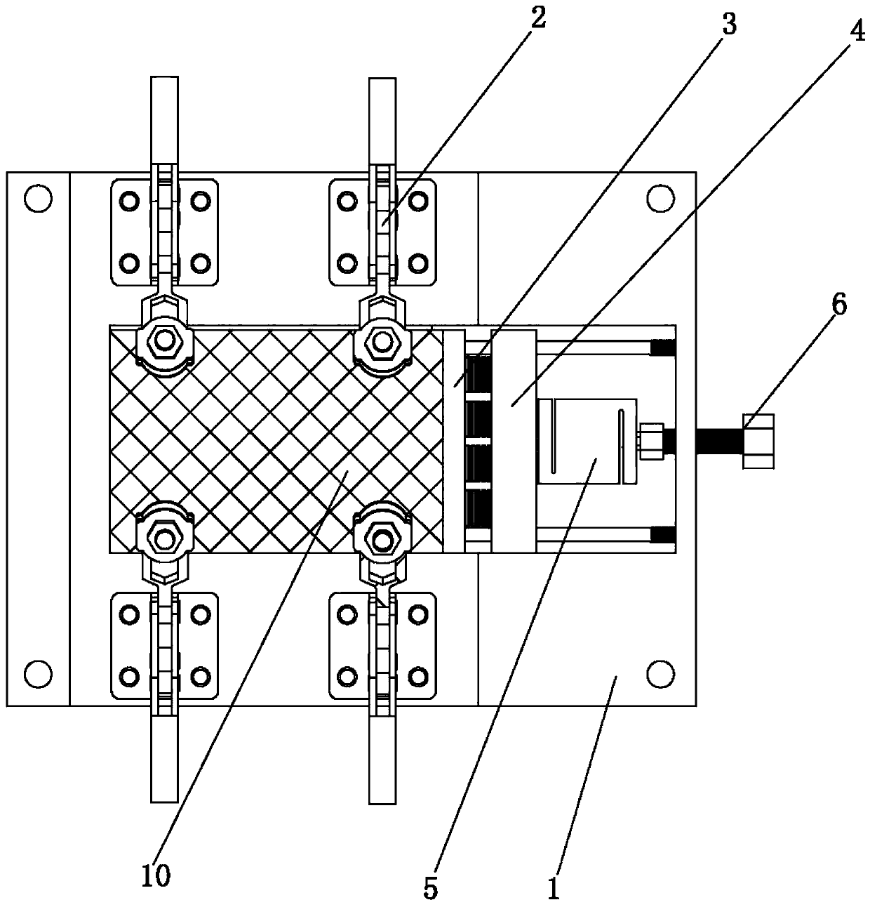 Composite material plate pre-compression clamping method