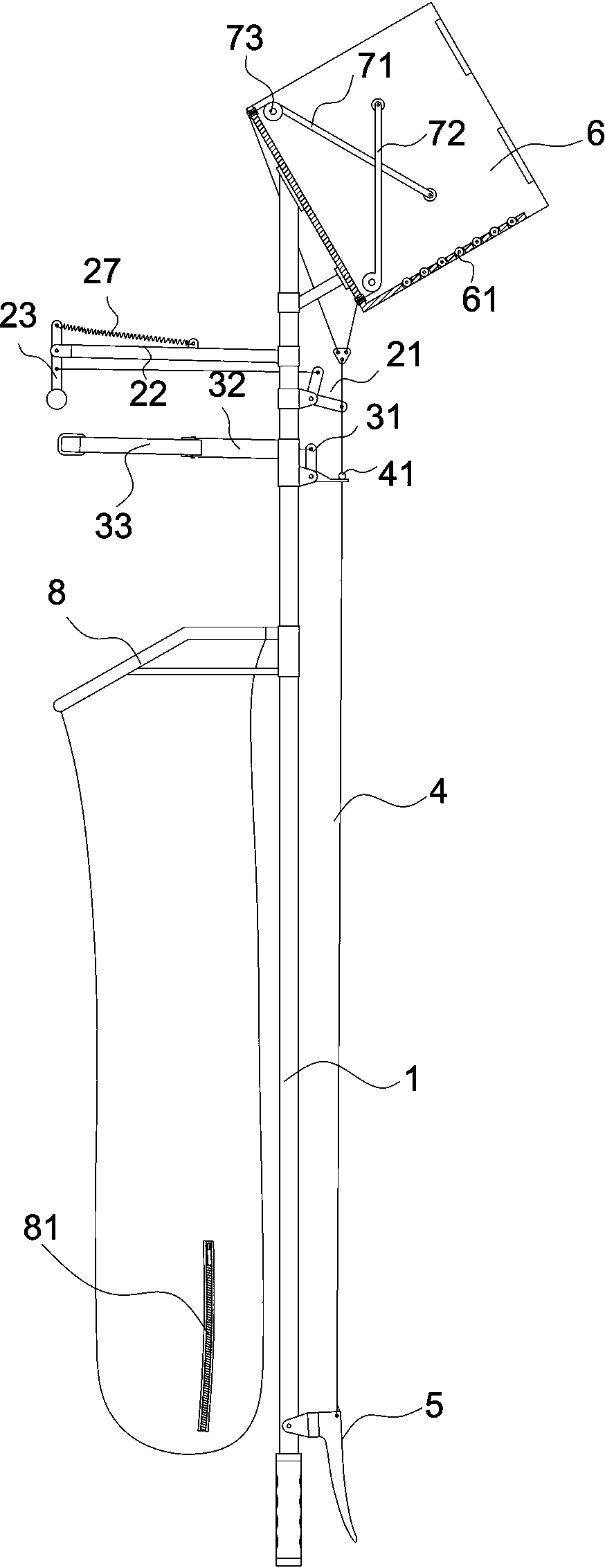 A high-position book taking and putting device