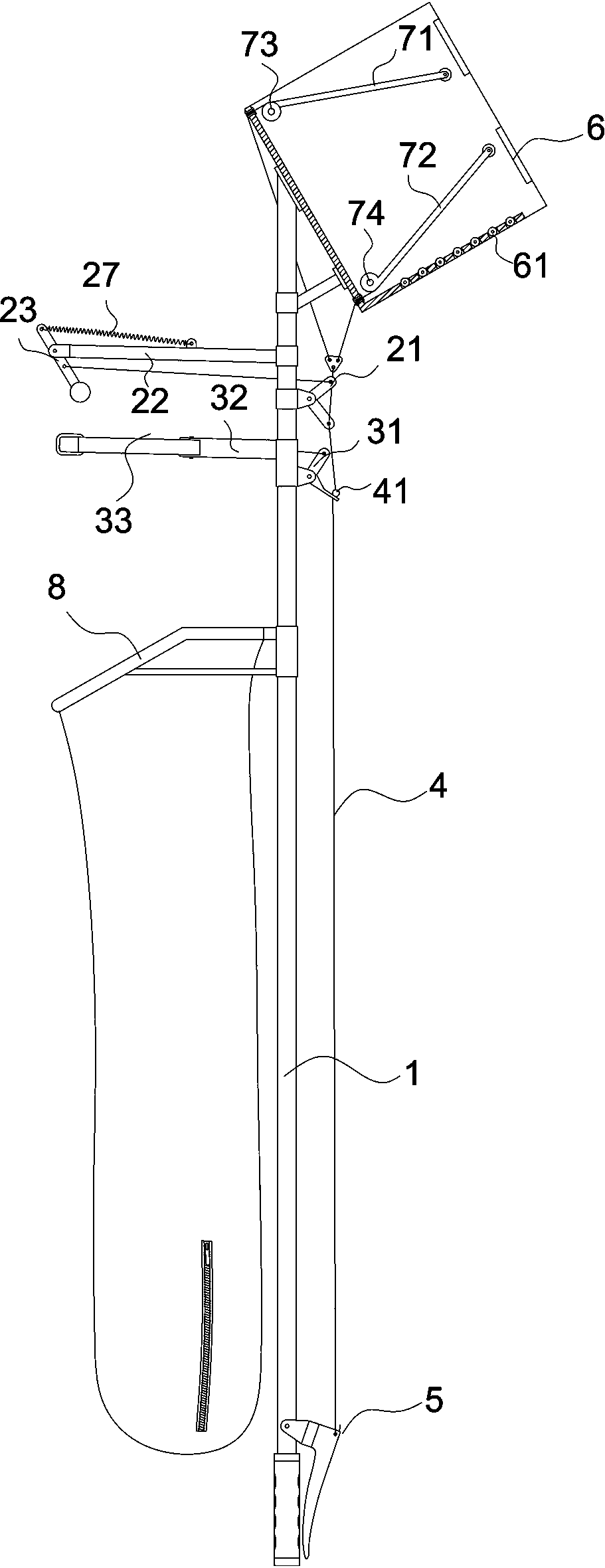 A high-position book taking and putting device