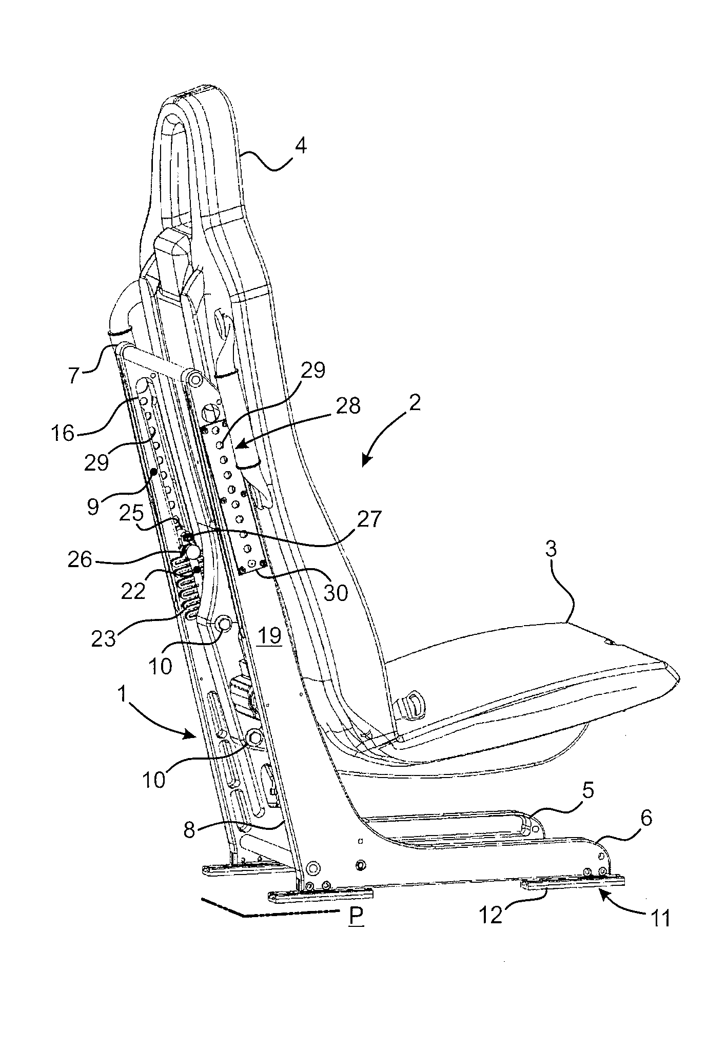 Seat for powered aircraft, the seat incorporating means for protecting its passenger in the event of a crash