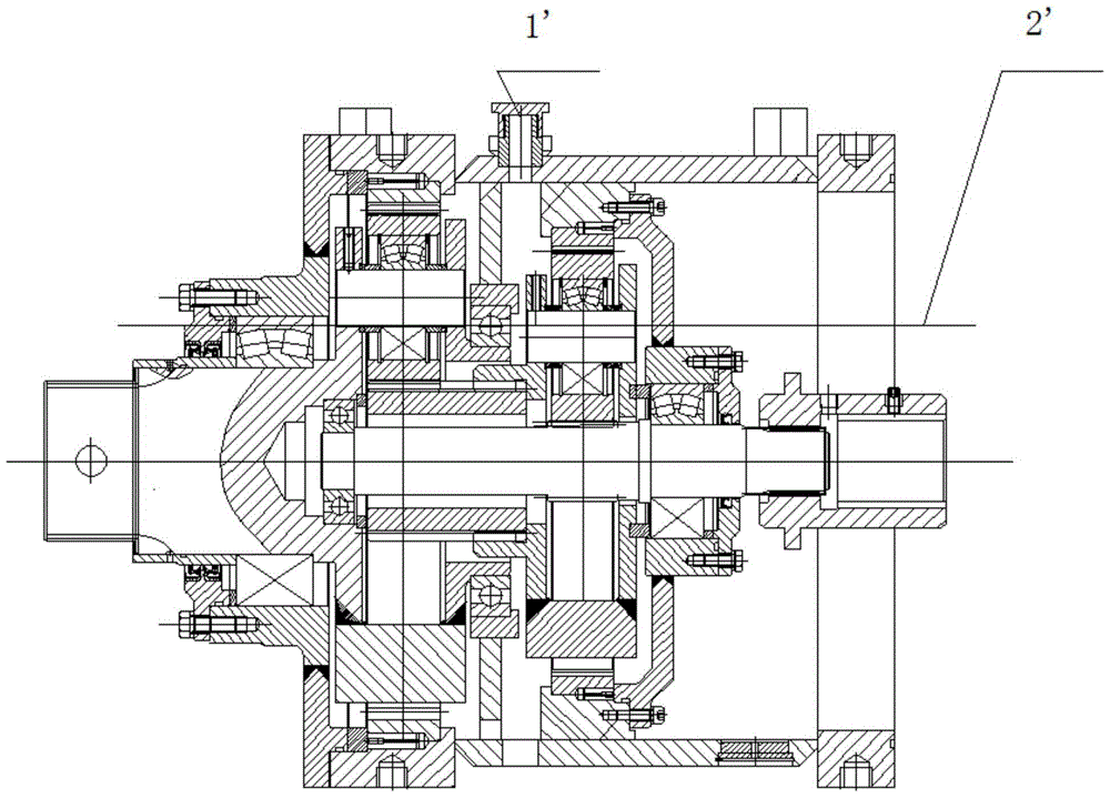 A ventilation structure of a hard rock cutting reducer