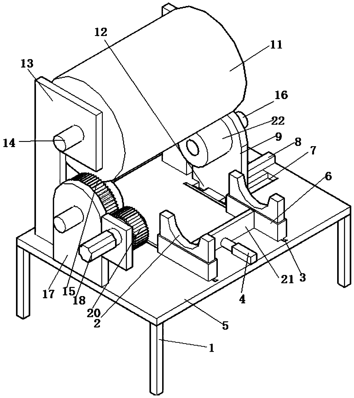 Dust removing device for outer surface of large-diameter steel pipe