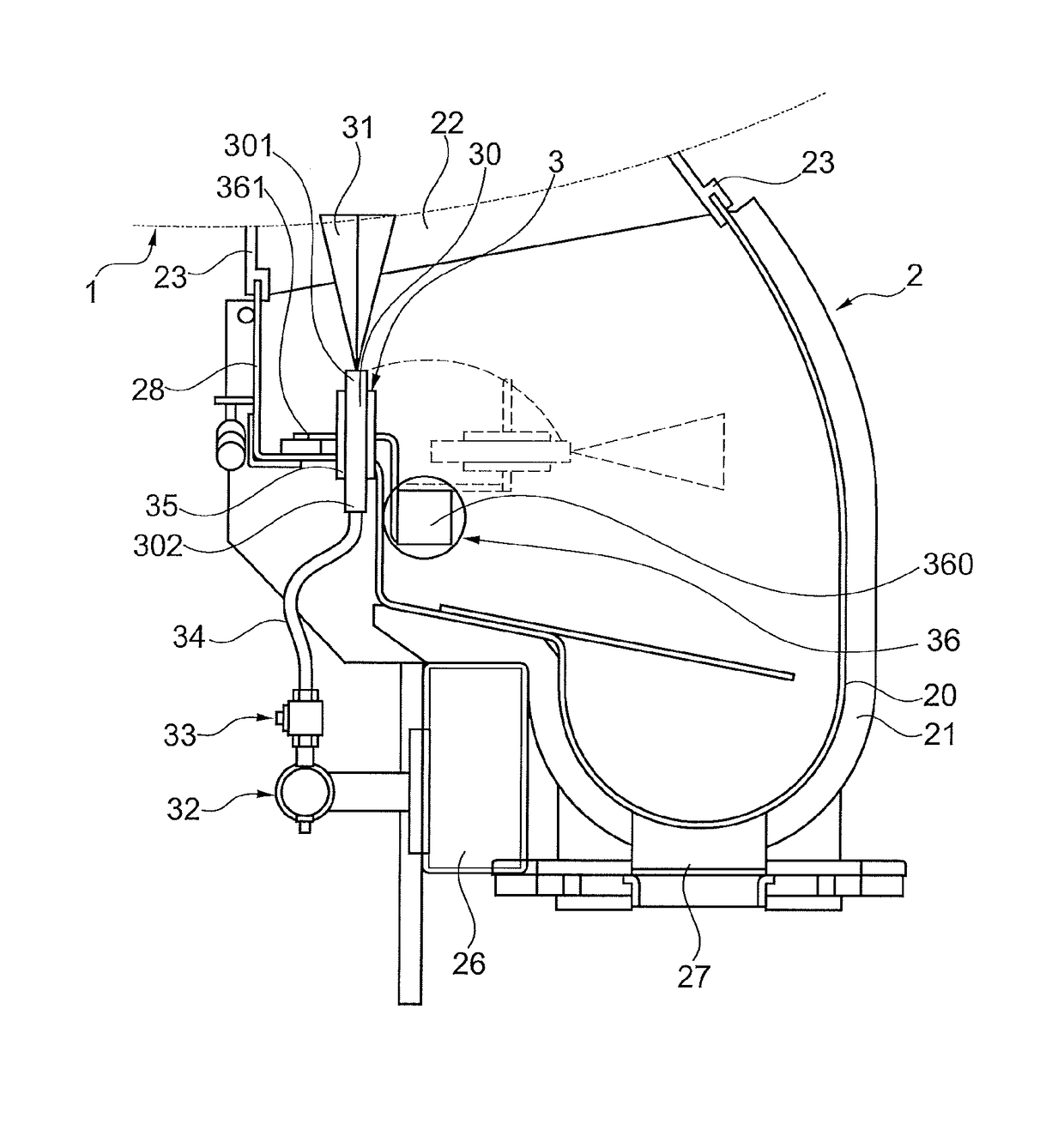 Device for spraying a coating chemical onto a moving surface of a papermaking machine