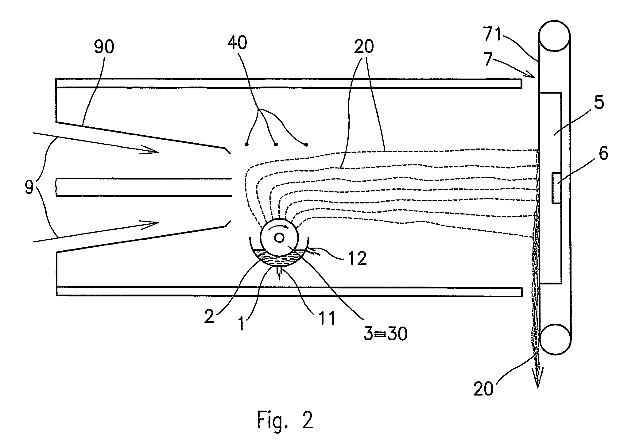 Method of nanofibres production from a polymer solution using electrostatic spinning and a device for carrying out the method
