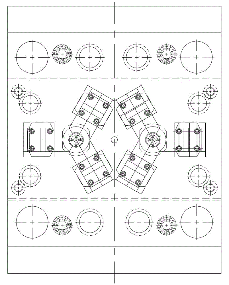 Plastic forming die for cylinder and irregular three-head spiral groove on side surface thereof