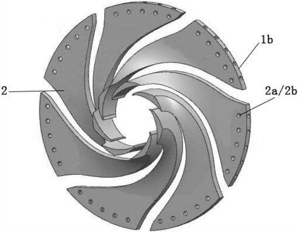 Vane wheel of extra-low ratio rotating speed centrifugal pump