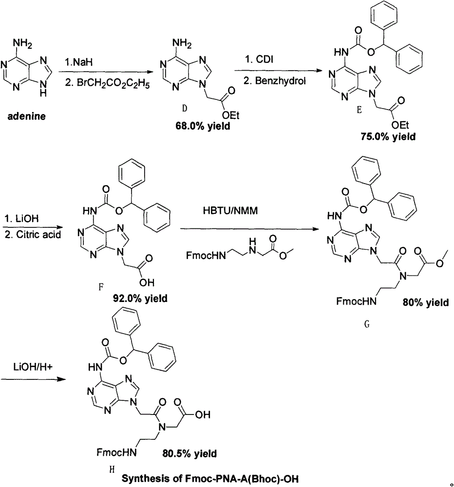 Feather weight PNA (pentose nucleic acid) synthesis method