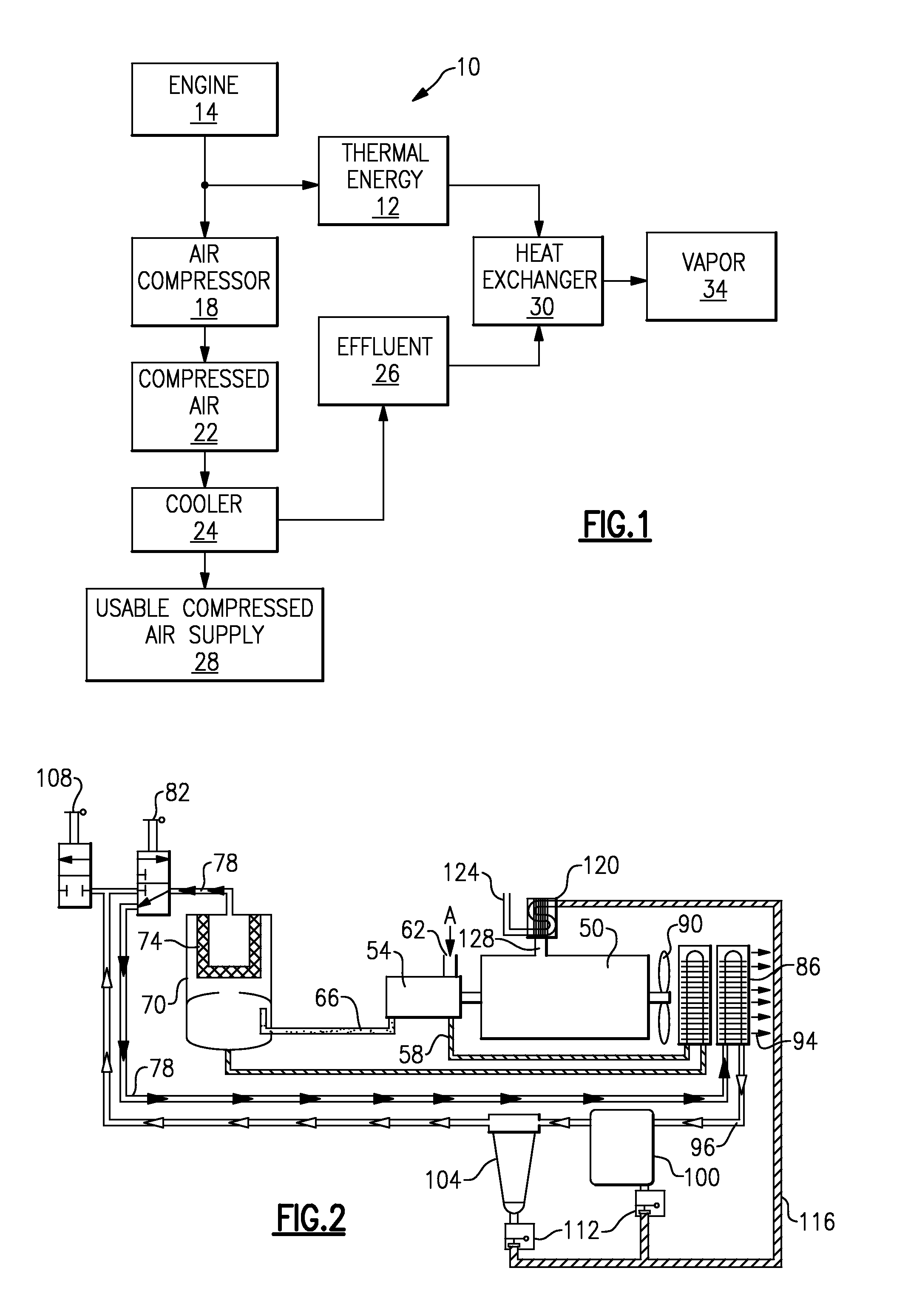 Method and device for disposing of air compression system effluent