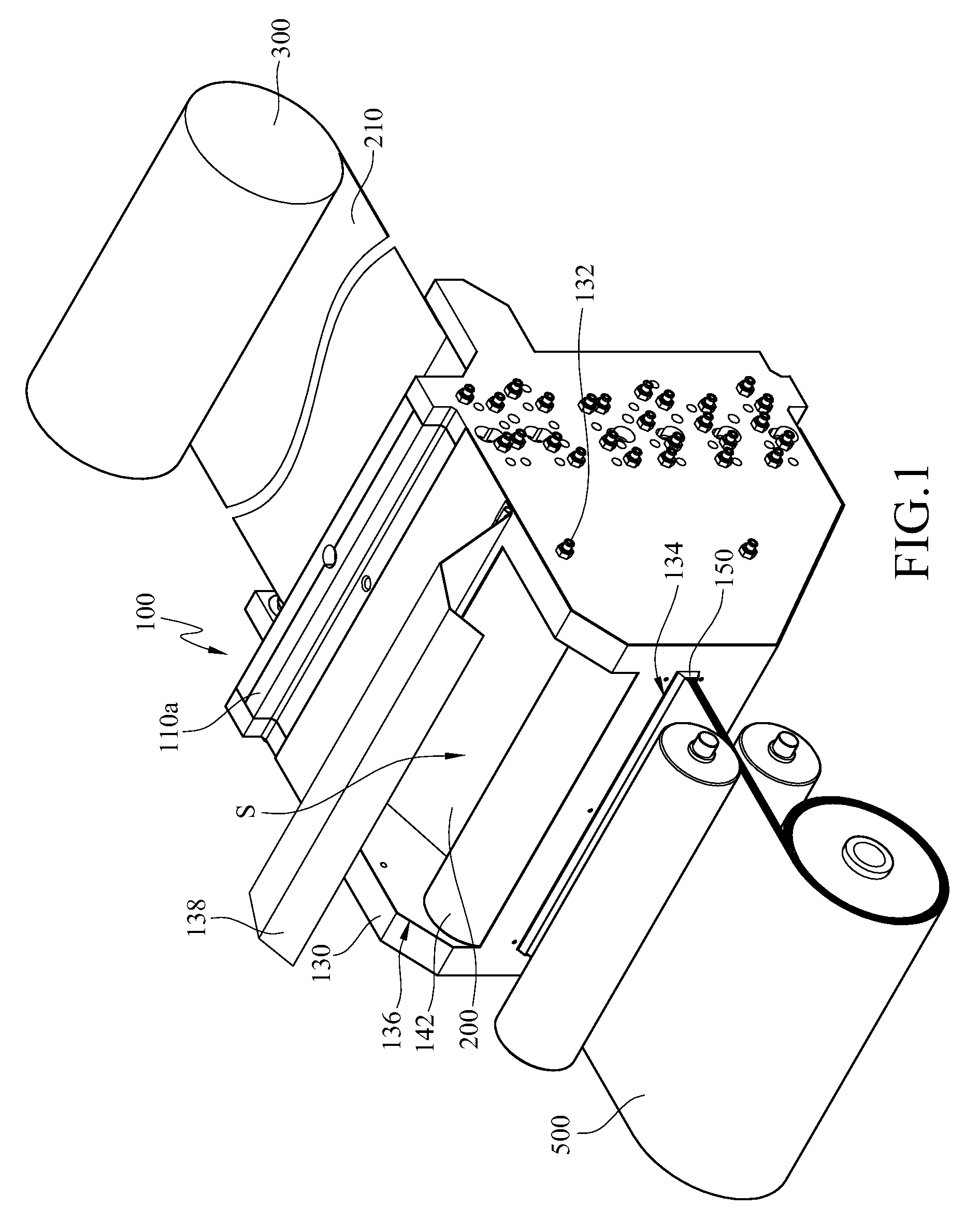 Device for producing laminated film