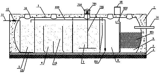 Anaerobic-aerobic composite bed biofilm reactor and process thereof