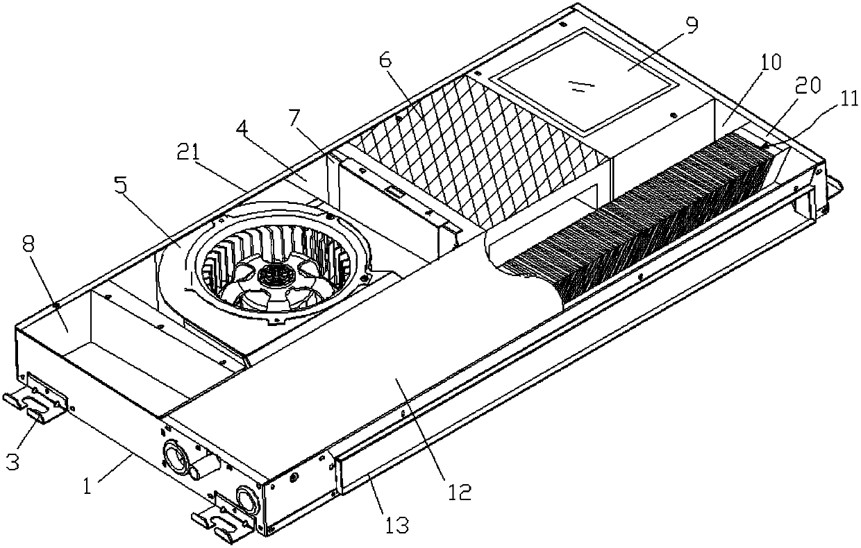 Ultra-thin air conditioner of shell type heat exchanger