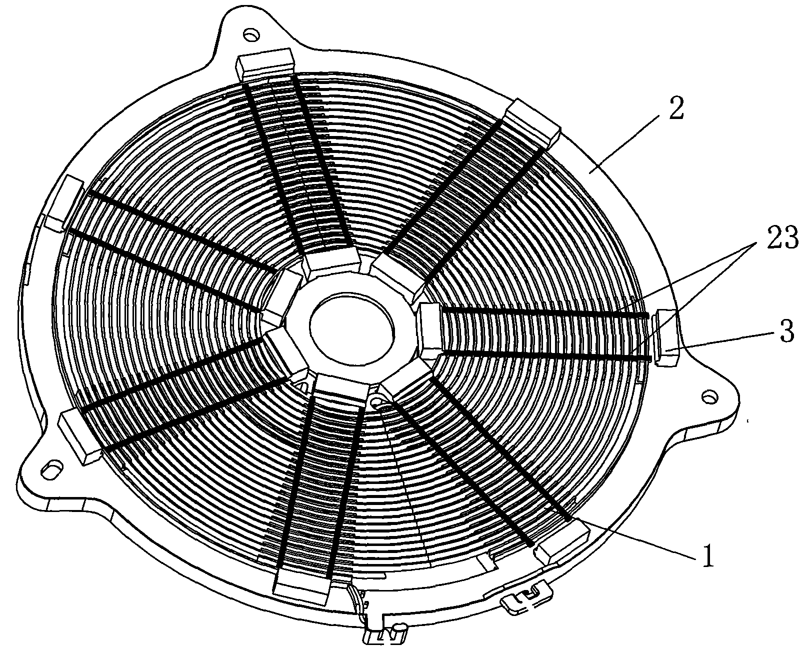 Electromagnetic induction coil panel and manufacturing process thereof