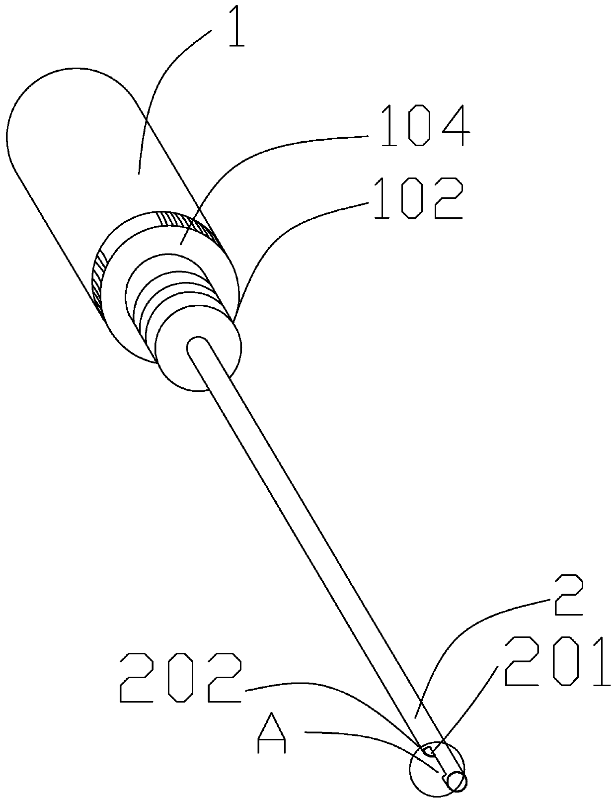 Puncturing and radio frequency melting device