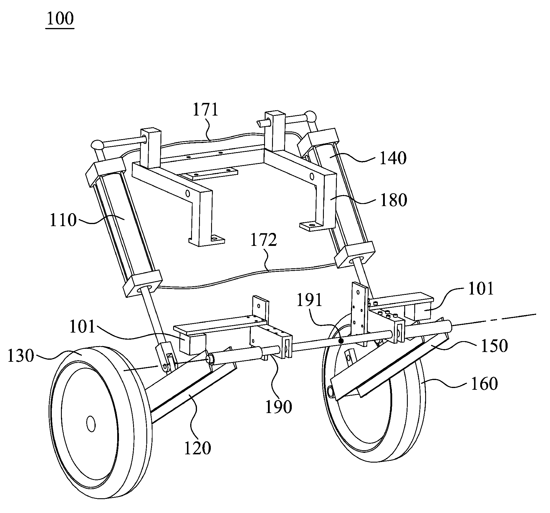 Motor vehicle and rickshaw and tilting mechanism thereof