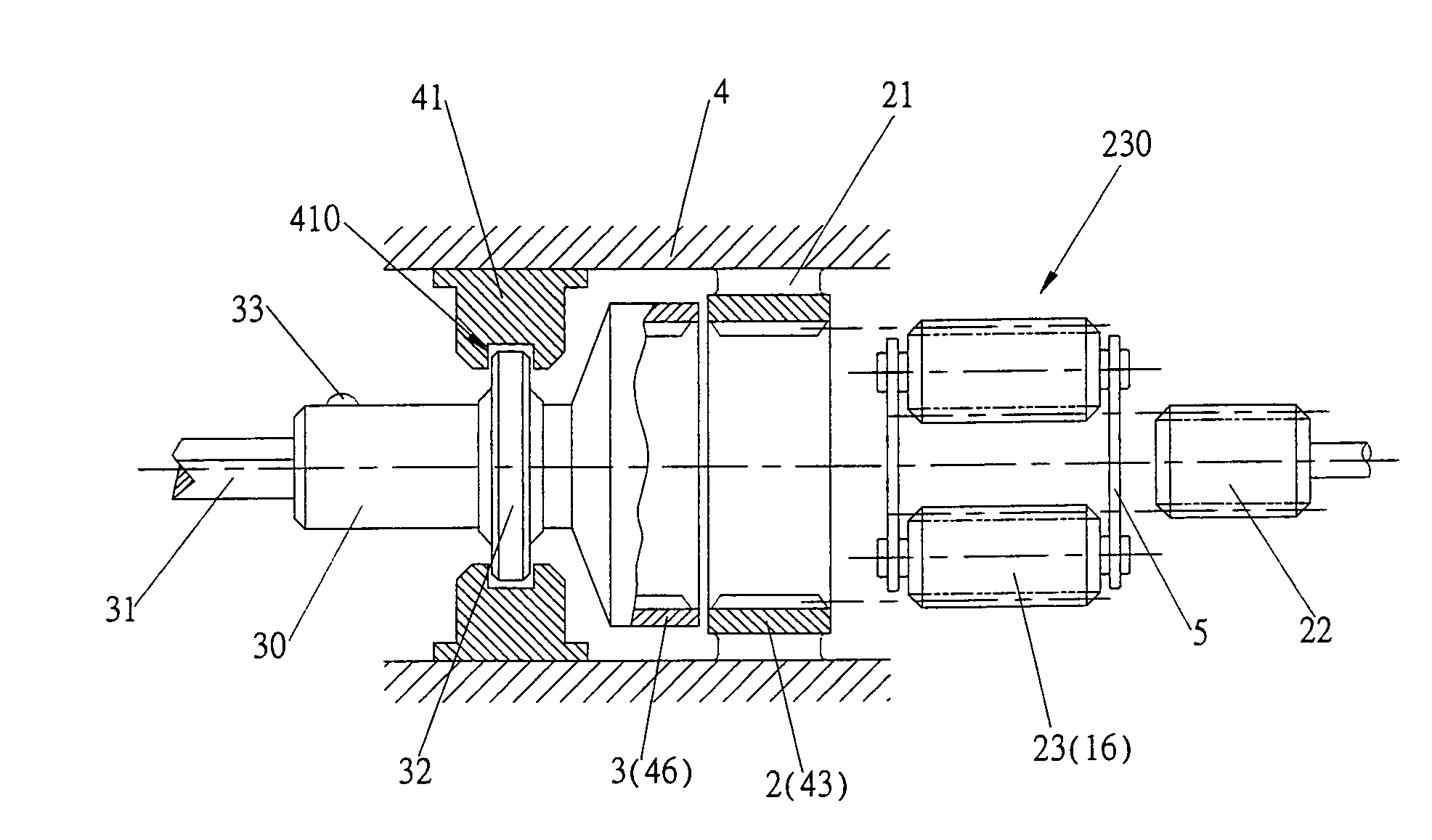 Curtain blind power conversion device with reverse brake effect