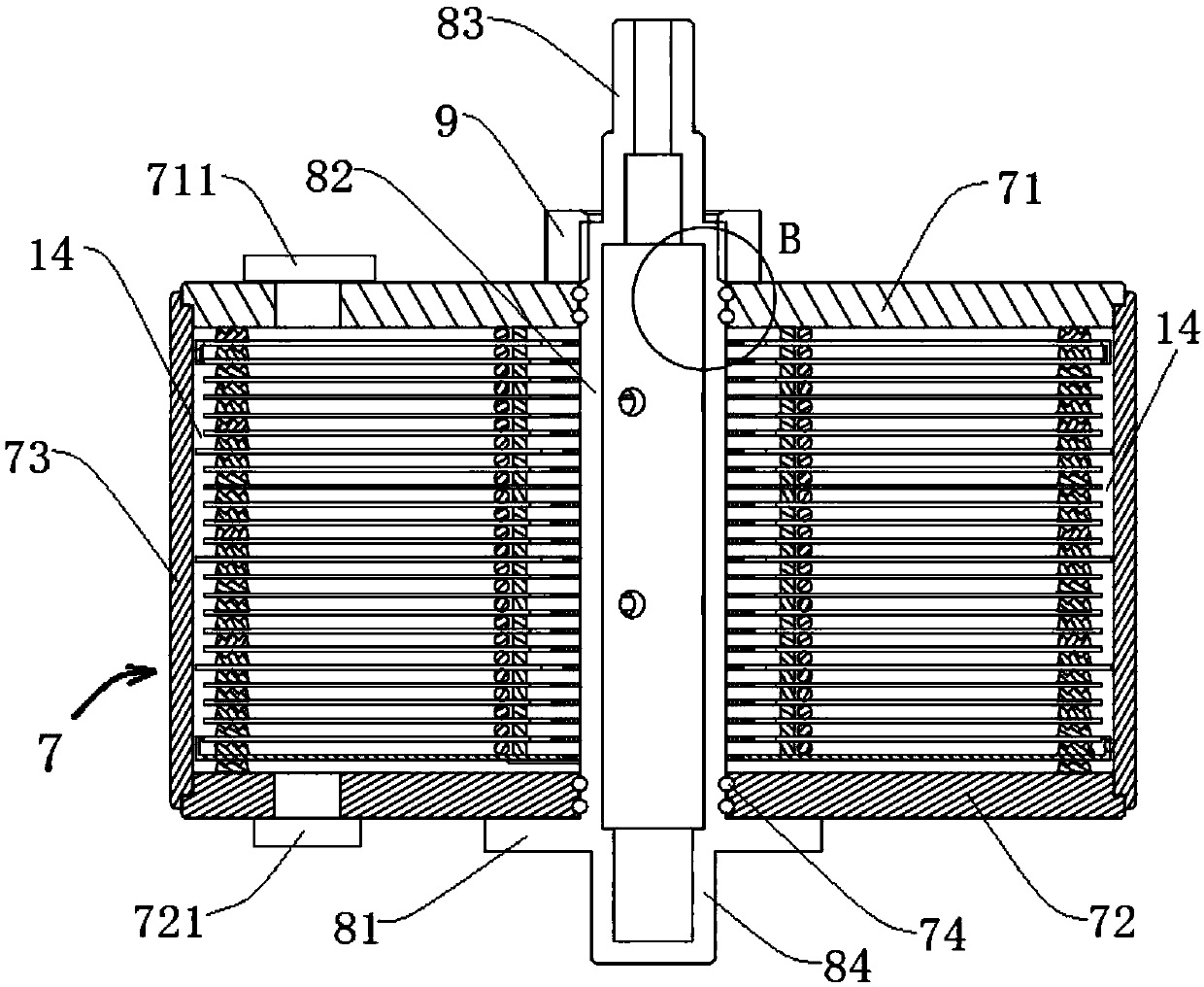 Water treatment filter membrane barrel and installation method thereof