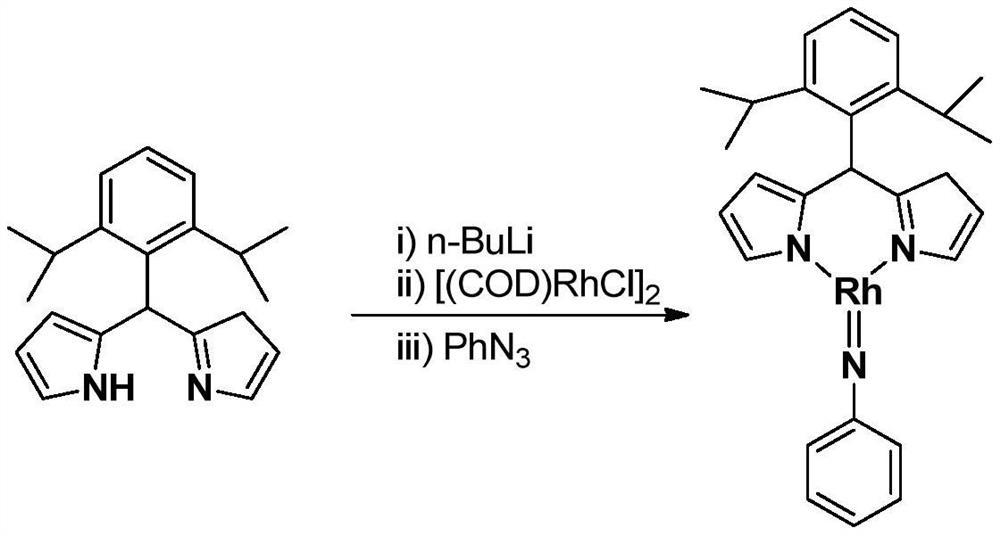 Preparation and application of a large sterically hindered trivalent rhodium imine complex